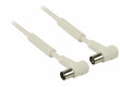 Koaxiální anténní kabel, 120 dB koaxiální zástrčka úhlová –koaxiální zásuvka úhlová 10,0 m, bílý