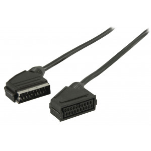 Prodlužovací kabel SCART, zástrčka SCART – zásuvka SCART, 1,00 m, černý