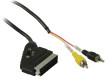 Přepínací kabel SCART – RCA, zástrčka SCART – 2× zástrčka RCA, 1,00 m, černý