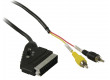 Přepínací kabel SCART – RCA, zástrčka SCART – 2× zástrčka RCA, 2,00 m, černý