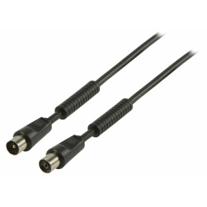 Koaxiální anténní kabel 100 dB koaxiální zástrčka – koaxiální zásuvka 1,00 m, černý