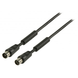 Koaxiální anténní kabel 100 dB koaxiální zástrčka – koaxiální zásuvka 1,50 m, černý