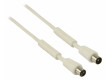 Koaxiální anténní kabel 100 dB koaxiální zástrčka – koaxiální zásuvka 10,0 m, bílý