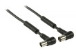 Koaxiální anténní kabel 100 dB, koaxiální zástrčka úhlová –koaxiální zásuvka úhlová 25,0 m, černý