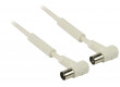 Koaxiální anténní kabel, 100 dB koaxiální zástrčka úhlová –koaxiální zásuvka úhlová 1,50 m, bílý