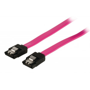 Datový kabel S-ATAII 3 Gb/s, 7-pinová zásuvka SATA se zámkem - 7-pinová zásuvka SATA se zámkem, 0,50 m, červený
