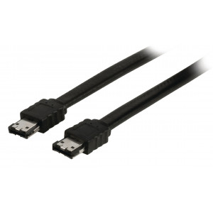 Datový kabel eS-ATA II, 3 Gb/s, zásuvka eSATA - zásuvka eSATA, 1,00 m, černý