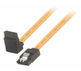 Datový kabel SATA, 6 Gb/s, 7-pinová zásuvka SATA se zámkem - 7-pinová zásuvka SATA se zámkem, úhlová 270°, 1,00 m, žlutý