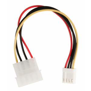 Redukční kabel interního napájení, zástrčka Molex - zásuvka pro FDD, 0,15 m, více barev