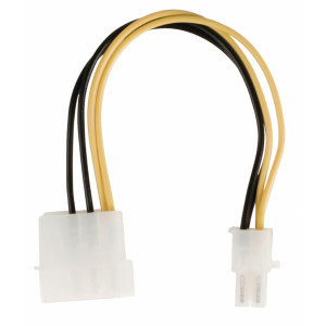 Redukční kabel interního napájení, zástrčka P4 - zástrčka Molex, 0,15 m, více barev