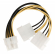 Rozbočovací kabel interního napájení, 8-pinový konektor EPS - 2× zástrčka Molex, 0,15 m, více barev
