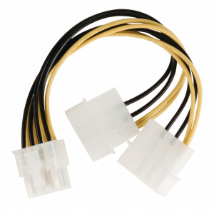 Rozbočovací kabel interního napájení, 8-pinový konektor EPS - 2× zástrčka Molex, 0,15 m, více barev