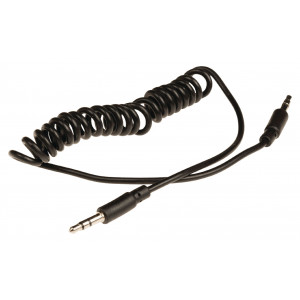 Spirálový stereo audio kabel s jackem, zástrčka 3,5 mm - zástrčka 3,5 mm, 2,00 m, černý