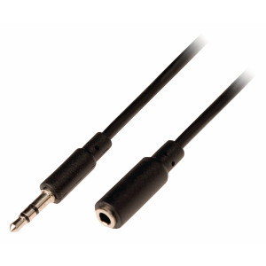 Prodlužovací stereo audio kabel s jackem, zástrčka 3,5 mm - zásuvka 3,5 mm, 3,00 m, černý