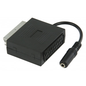 Adaptér SCART se stereo audio zástrčkou SCART – stereo jack zásuvkou 3,5 mm, 0,20 m, černý