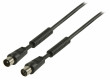 Koaxiální anténní kabel 100 dB koaxiální zástrčka – koaxiální zásuvka 3,00 m, černý
