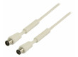 Koaxiální anténní kabel 100 dB koaxiální zástrčka – koaxiální zásuvka 1,00 m, bílý