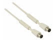 Koaxiální anténní kabel 100 dB koaxiální zástrčka – koaxiální zásuvka 2,00 m, bílý
