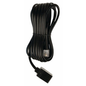 Telefonní prodlužovací kabel, zástrčka RJ11 - zásuvka RJ11, 5,00 m, černý