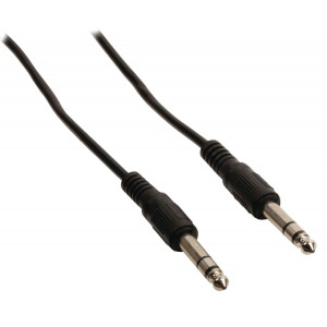 Stereo audio kabel s jackem, zástrčka 6,35 mm - zástrčka 6,35 mm, 3,00 m, černý