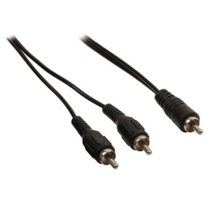 Rozbočovací audio kabel RCA, zástrčka RCA - 2× zástrčka RCA, 5,00 m, černý