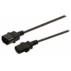 Napájecí kabel s konektory IEC-320-C14 a IEC-320-C13, délka 3 m, černý