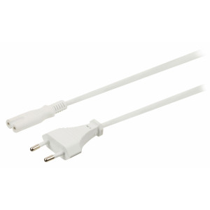 Napájecí kabel s Euro zástrčkou a konektorem IEC-320-C7, délka 3 m, bílý
