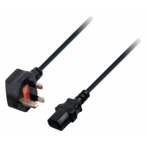 Napájecí kabel se zástrčkou UK a konektorem IEC-320-C13, délka 2 m, černý