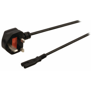 Napájecí kabel se zástrčkou UK a konektorem IEC-320-C7, délka 2 m, černý
