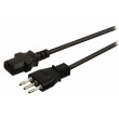 Napájecí kabel s italskou zástrčkou a konektorem IEC-320-C13, délka 2 m, černý