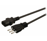 Napájecí kabel s italskou zástrčkou a konektorem IEC-320-C13, délka 2 m, černý