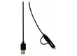 Synchronizační a nabíjecí kabel, zástrčka USB 2.0 A – zástrčka Micro B s přiloženým adaptérem Lightning, 1,00 m, černý