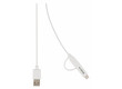 Synchronizační a nabíjecí kabel, zástrčka USB 2.0 A – zástrčka Micro B s přiloženým adaptérem Lightning, 1,00 m, bílý