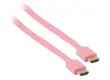 Plochý High Speed HDMI™ kabel s ethernetem a konektory HDMI™ – HDMI™, 2,00 m růžový