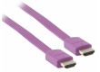 Plochý High Speed HDMI™ kabel s ethernetem a konektory HDMI™ – HDMI™, 2,00 m purpurový