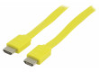 Plochý High Speed HDMI™ kabel s ethernetem a konektory HDMI™ – HDMI™, 2,00 m žlutý