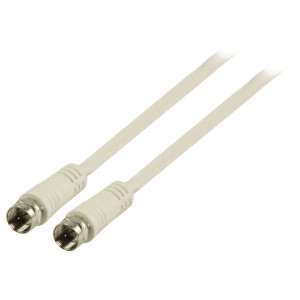 Anténní kabel F zástrčka – F zástrčka 10,0 m, bílý