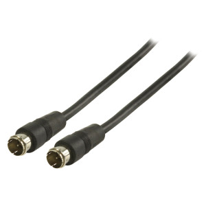 Anténní kabel F-quick zástrčka – F-quick zástrčka 1,00 m, černý