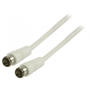 Anténní kabel F-quick zástrčka – F-quick zástrčka 1,00 m, bílý