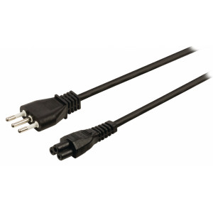Napájecí kabel s italskou zástrčkou a konektorem IEC-320-C5, délka 3 m, černý