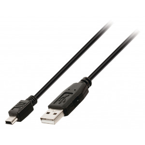 Kabel USB 2.0, zástrčka A – mini 5-pin zástrčka, 2 m, černý
