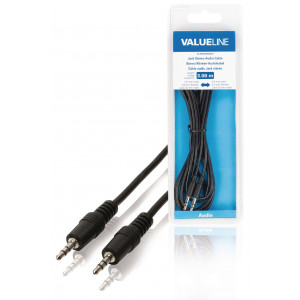 Audio kabel s jackem 2x zástrčka 3,5 mm stereo, 3,00 m, černý