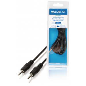 Audio kabel s jackem 2x zástrčka 3,5 mm stereo, 5,00 m, černý