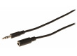 Prodlužovací stereo audio kabel s jackem, zástrčka 3,5 mm - zásuvka 3,5 mm, 1,00 m, černý