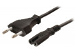 Napájecí kabel s Euro zástrčkou a konektorem IEC-320-C7, délka 3 m, černý