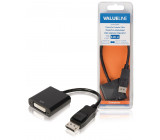 Redukční kabel, zástrčka DisplayPort - 24 + 1-pinová zásuvka DVI-D, 0,20 m, černý