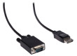Kabel, zástrčka DisplayPort - zástrčka VGA, 1,00 m, černý