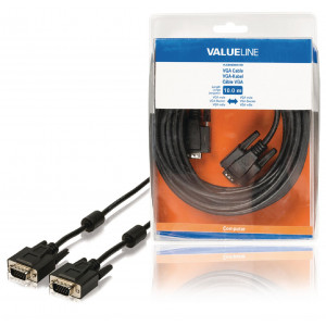 Kabel, zástrčka VGA ­ zástrčka VGA, 10,0 m, černý