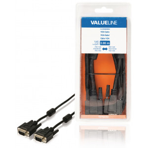 Kabel VGA, zástrčka VGA - zástrčka VGA, 3,00 m, černý