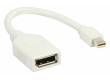 Redukční kabel mini DisplayPort, zástrčka mini DisplayPort - zásuvka DisplayPort, bílý, 0,20 m